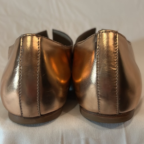 Jay Adoni Vero Cuoio Rose Gold Leather Slip On Pink Pointed Toe Flat W size 7.5 - Picture 10 of 12
